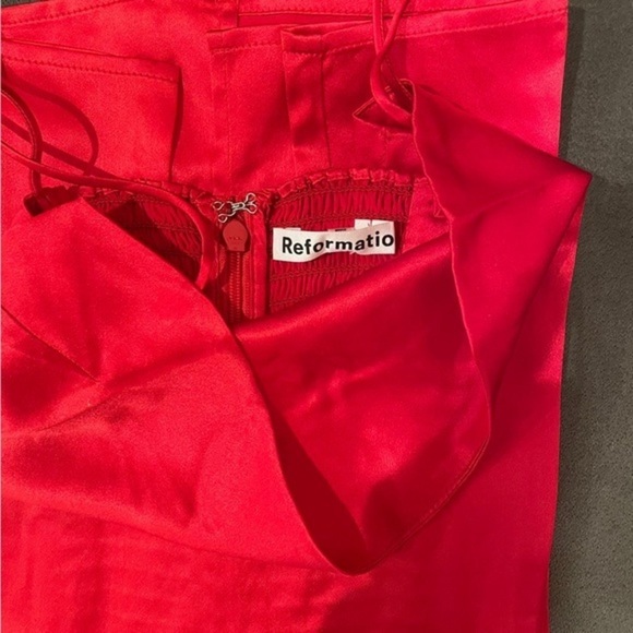 Reformation Frankie Silk Dress in Tango *NWT* - Picture 5 of 6